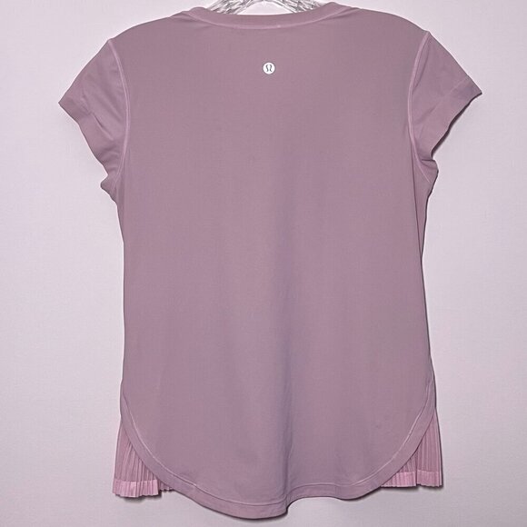 RARE Lululemon Pleated Sides Relaxed UV Protect Short Sleeve Blush Pink 6 NWOT - Picture 6 of 9